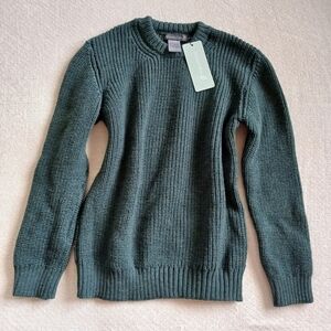 irelands eye ♡ wool knit crosshaven ribbed sweater evergreen virgin medium cabin